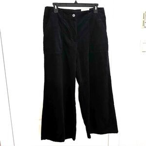 Max Studio - Women’s Fine Corduroy Black Wide Leg Pants, Cropped, Size 12 NWT